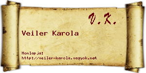 Veiler Karola névjegykártya